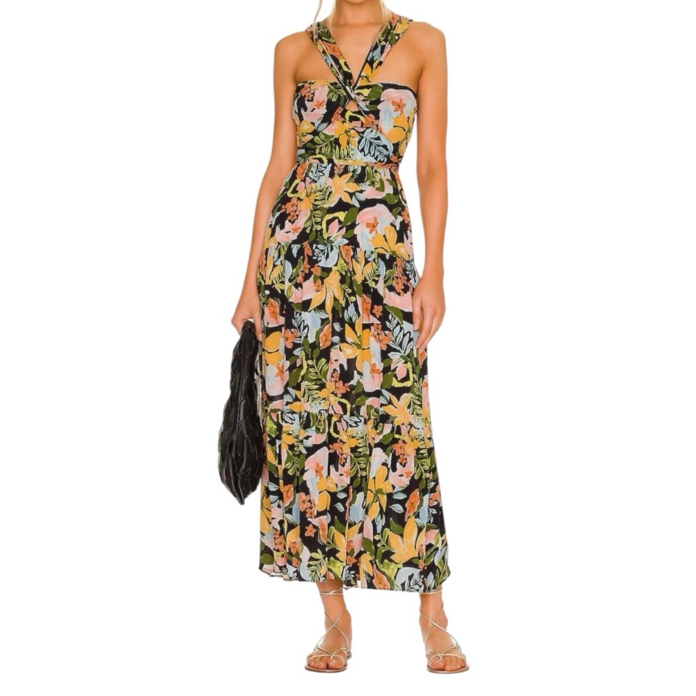 SAYLOR | Starlee Maxi Halter Dress In Multi Floral Print